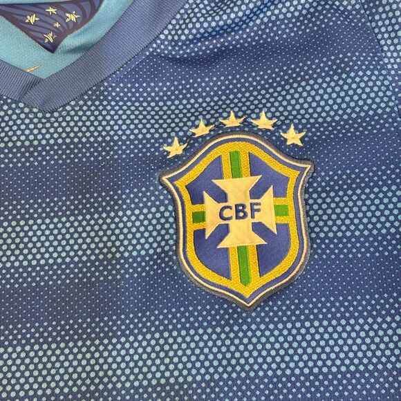 Nike Brazil Away Jersey Blue Dri-Fit CBF 2014 - Kids XS - Picture 3 of 6
